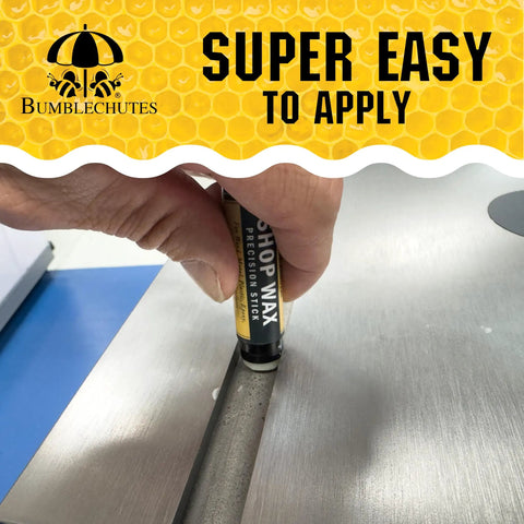 Applying All Purpose Shop Wax Precision Kit Featuring Natural Multi Surface Metal Wood And Plastic Conditioning Paste to a metal surface.