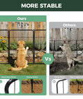 Comparison of Heavy Duty Outdoor Garden Fence For The Yard with other fences. Images show metal animal barrier, 16 panels, black.