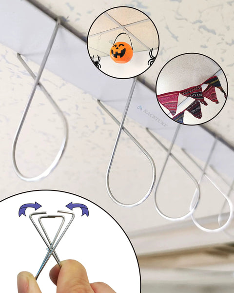 Heavy Duty Drop Ceiling Hooks Rock Solid Spring Steel Clips Holdin Steady Rust Resistant Secure Grip Hangers For Plants Tools No Sweat Install Sweet Value 100 Pack