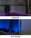 24Ft Color Changing LED Light Strip For Indoor And Outdoor Use With Linkable Neon Rope Lights Plug In Convenience under cabinets and along outdoor path