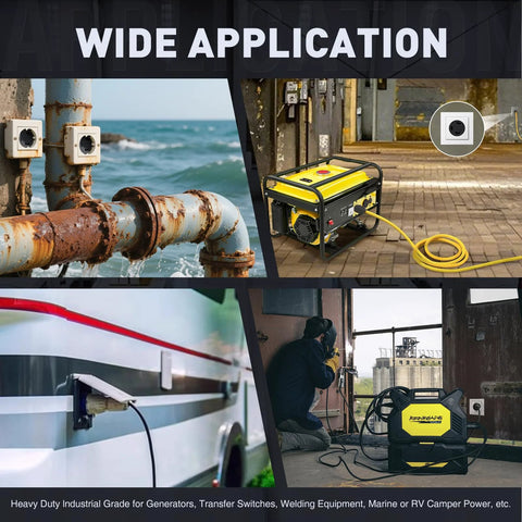 Yomiuwo 1-pack NEMA L6-30R locking receptacle, 30A 250V, flush-mount industrial outlet for generator, RV, welding