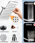 10 Inch Rainfall Shower Head With Handheld Combo, chrome finish features and comparison with another shower head