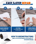 Easy 3-step application for Heavy Duty Roof Repair Tape And Weatherproof Flashing Membrane. Cleaning, cutting, and applying.