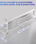 Massive 25 Point 3 Inch Under Desk Cable Management Box Clamp Mounted Cord Organizer Tray in white with mesh design.