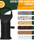 Heavy Duty Canopy Sand Bags 4 Pack 120 Lb Capacity 47 X 24 Cm Weights showing filling options like stones and sand