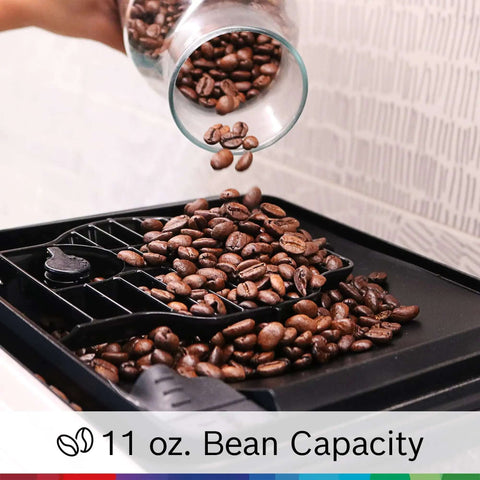 Double Cup Barista Style Home Fully Automatic Coffee Machine With 36 Drink Presets And Touchscreen Controls For Latte Macchiato Cappuccino Or Espresso, coffee beans filling large bean hopper