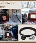 Propane Fuel Filter With Six Foot Hose For Buddy Series Heaters QCC1 Type1 Adapter on heater and tank setup
