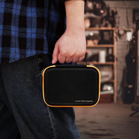 Person holding Hard Case Bundle With Magnetic Hanging Strap For Fluke Digital Multimeters 113 114 115 116 117