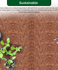Coco Coir Organic Top Soil For Indoor And Outdoor Plants From A 4 Brick Pack That Expands To 10 Gallons shown in garden setup.
