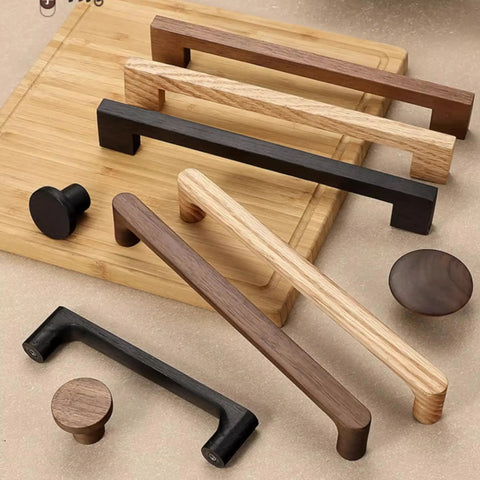 Built Tough Solid White Oak Wood Drawer Knobs For Kitchen Cabinets And Bedroom Dressers Featuring A Modern Single Hole Mount.