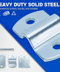Top Shelf Galvanized Steel Trailer Gate Latch Hardware Four Piece Set With Curved Plates Handles And Side Brackets, heavy duty solid steel parts.