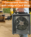 240V Electric Garage Heater 4800 Watts 16380 Btu Fan Forced Unit with handle and cord wrap, easy to transport.