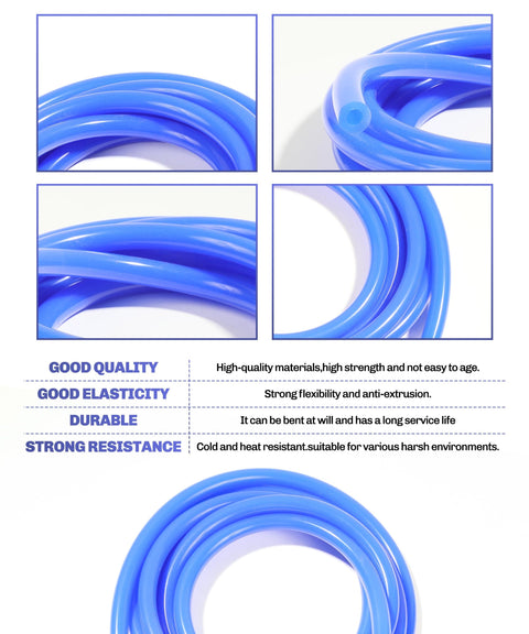 Durable High Performance Silicone Vacuum Hose 10 Ft Long 1 Quarter Inch Inner Diameter For Automotive Use Blue Premium Vacuum Tubing
