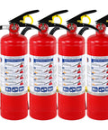 Four Pack ABC Dry Chemical Fire Extinguishers Five Pound All In One Safety Kit For Home Workshop Camper Or Sedan