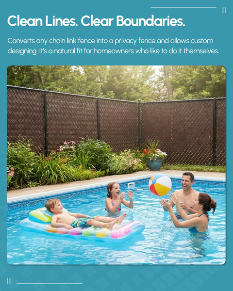 Privacy Slats For Chain Link Fence, Easy DIY Polyethylene Weave For Backyards And Gardens, Great For Pool Enclosures