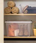 32 Qt BPA-Free Plastic Storage Bin With Lid, Stackable Tote For Pantry, Home, Closet And Office Organization, Airtight Clear Container