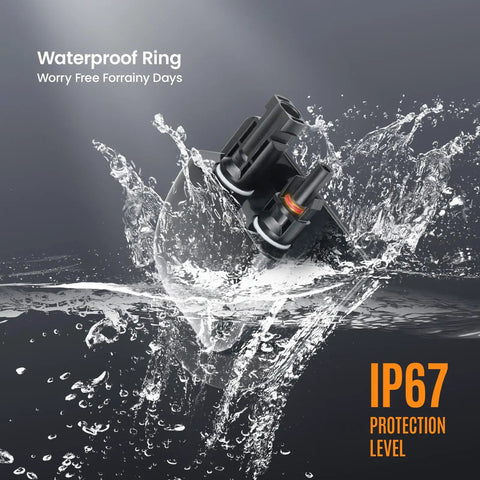 Solar Cable Entry Gland Kit with 10AWG Cable and waterproof IP67 dual entry housing splash exposure.
