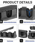Details of 4 Pack Wall Mounted Fishing Rod Holders With EVA Foam For Garage Boat Wall Or Ceiling Storage, Carbon Fiber Texture