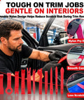 Heavy Duty Nylon Trim Removal Tool Kit For Cars With Slick Pry Bars No Sweat Clip Pliers Premium Dashboard Panels Pro Auto Interior Repair Gear with nylon tools at work.