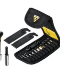 Ratchet Rocket Lite DX Bike Multitool with 16 Functions in nylon bag, including fine-tooth ratchet and magnetic bit holder