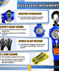 Lever Chain Hoist Three Quarter Ton With Ten Foot Chain Lift Includes Two Sling Straps And Gloves For Garage Open Air And Unpowered Lifting 1650 Lb Capacity Come Along Heavy Duty shown with close-up features and accessories.
