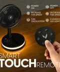 All In One Portable Battery Powered Fan For Travel And Camping With Four Speed Modes Remote And Carry Case USB C Power Bank