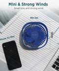 Go To Ultra Quiet USB Desk Fan With 360 Degree Rotatable Head 3 Speeds Ultra Portable Personal Table Fan on desk next to phone