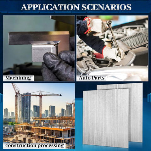 Stainless steel sheets, brushed finish, 304/304L with double-sided film, 8 pcs, 6x6x0.04 in.