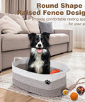 Large Dog Toy Storage Basket Rope Bin 30L For Toys And Blankets Pet Gear White And Brown 19.7 X 11 X 7.9 Inches with dog