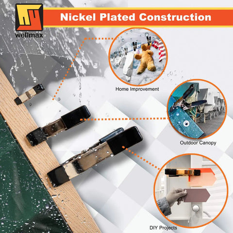 Nickel Plated Metal Spring Clamps Set For Woodworking And Photography Backdrops highlighting diverse uses in projects