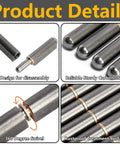 Product details of Six Pack 4 Inch Bullet Weld On Hinges Set Heavy Duty Weldable Barrel Hinges Carbon Steel, showing disassembly and rustproof surface.