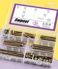 Box of Colored Zinc M6 Hex Socket Head Cap Screws Kit With 20/30/40/50/60/70/80mm Lengths, Barrel Nuts, and Allen Wrench