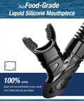 Dry Snorkel With Top Dry Valve And Food Grade Silicone Mouthpiece Close-up on Mouthpiece