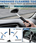 Windshield Cleaner Tool And 13 Piece Car Interior Cleaning Kit with extendable handle and 180° swiveling head.