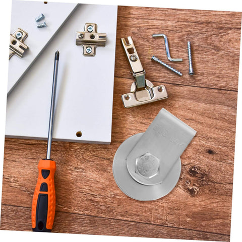 Stainless Steel Door Pulley Wheel Built Tough Track Roller For Sliding Gates Smooth Operation And Quiet Performance Durable Gate Roller For Doors And Lifting Equipment Easy Installation, shown with installation tools and hardware on wood surface.
