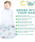 Newborn Sleep Sack Swaddle For 3 To 6 Months Cozy Crib Safe Three Way Adjustable Wearable Blanket With Safe Swaddle Wings