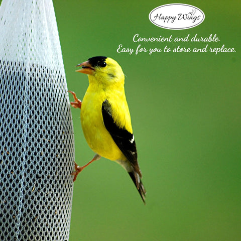 Goldfinch on Refillable Nyjer Thistle Sock Feeder With Three Socks, Easy Fill, Durable Mesh Design That Attracts Finches And Wild Birds, Ideal For Year Round Use, Pack Of 1