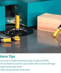 Pattern Flush Trim Router Bit Set With Quarter Inch Shank And Half Inch Cutting Diameter Four Sizes on table setup.