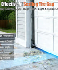 Heavy Duty Garage Door Bottom Seal Kit With 16.5Ft EPDM Rubber shown installed, preventing entry of pests and weather elements.
