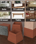 16 Pack Square Silicone Chair Leg Floor Protectors With Felt Bottom, 1.5 Inch Black Size on various furniture types