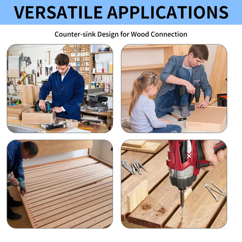 Woodworking using M5 X 30mm Confirmat Screws Black 100 Pieces Hex Socket Countersunk Self Tapping Furniture Connectors