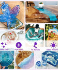 All In One 82 Oz Epoxy Resin Kit With 15 Pigments And 15 Mica Colors for crystal clear casting in art and jewelry making.
