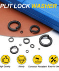 M8 Stainless Steel Split Lock Washers With Black Coating, 304 Grade Rust Resistant Locking Rings for furniture use