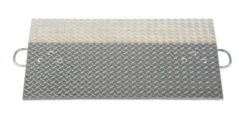 Heavy Duty Aluminum Hand Truck Dock Plate 36 By 24 Inch Pro Grade Loading Ramp with diamond plate surface for cargo loading.