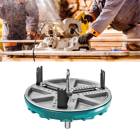 Adjustable Hole Saw Tool Kit For Wood And Drywall Cutting with three-flute round hole cutter and easy depth adjustment in use