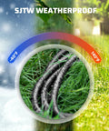 Outdoor Extension Cord 3 Ft Short Power Cable 16 AWG SJTW With 3 Prong Grounded Plugs For Indoor Use, shown in weatherproof conditions