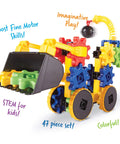Gears Wrecker STEM Kit For Kids And Toddlers, 47 Piece Construction And Fine Motor Skills Set For Ages 4 And Up, colorful gears toy