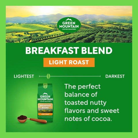 Breakfast Blend Ground Coffee, Smooth Light Roast With Nutty Notes And Cocoa Sweetness, Bright Morning Start, product image