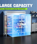 Heavy Duty Commercial Refrigerator And Freezer Combo With Dual Temp Zones For Restaurants And Bars showcasing large capacity 54 Cu Ft three-door design.