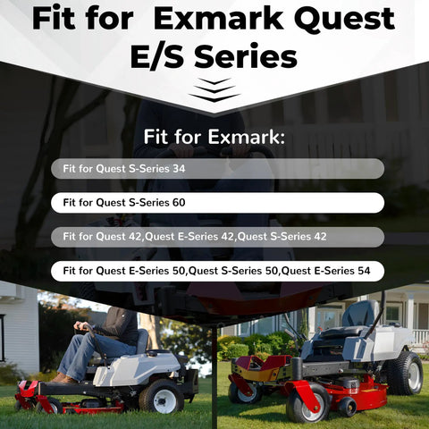 Chart showing compatibility of Fuel Tank Assembly for Quest ES Series and TimeCutter with Exmark models